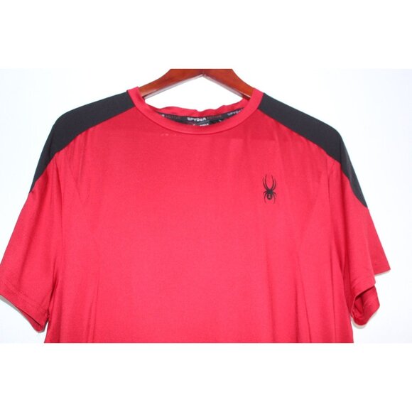 Spyder Active Athletic Shirt Men's L Black Red S.S. Preppy Sporty Casual Relaxed - Picture 2 of 12